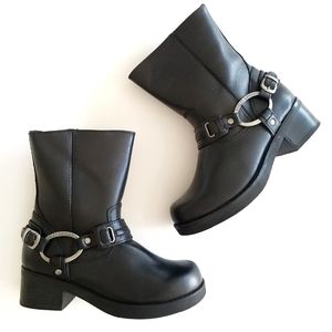 Harley Davidson | Chunky Leather Ankle Moto Boots